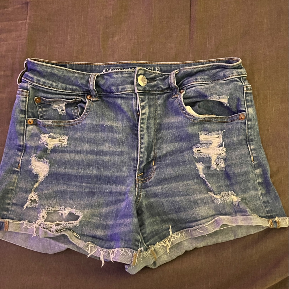 American Eagle Outfitters Ripped Blue Jean Shorts